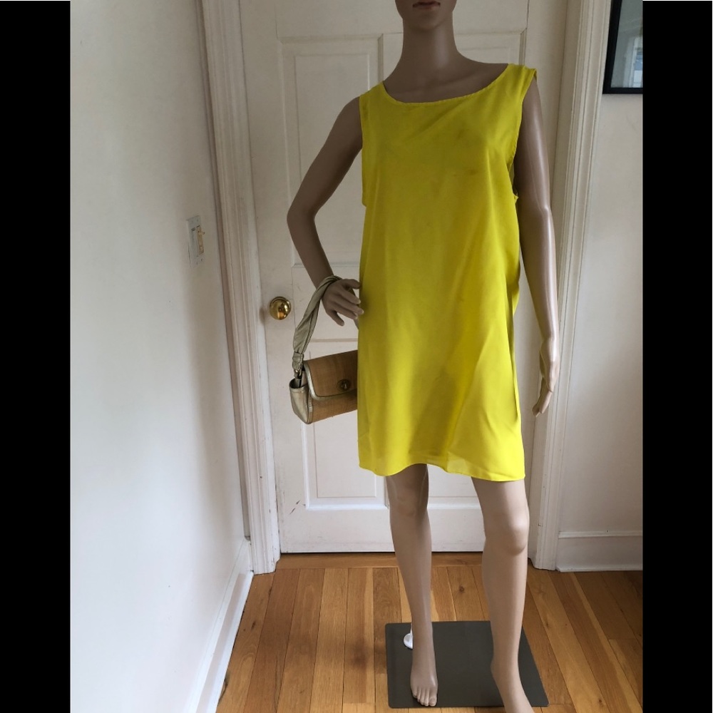 Kova & T Summer Lime Silky Dress with slip under S